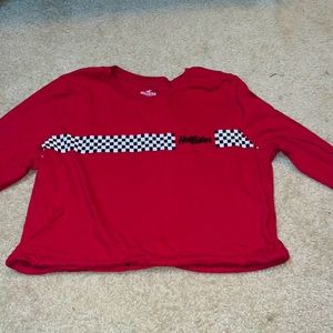 Red long sleeve crop top